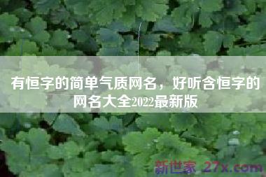 有恒字的简单气质网名，好听含恒字的网名大全2022最新版