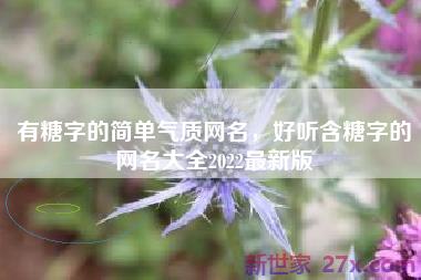 有糖字的简单气质网名，好听含糖字的网名大全2022最新版