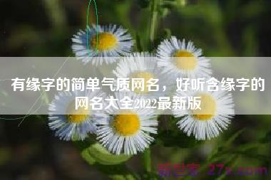 有缘字的简单气质网名，好听含缘字的网名大全2022最新版