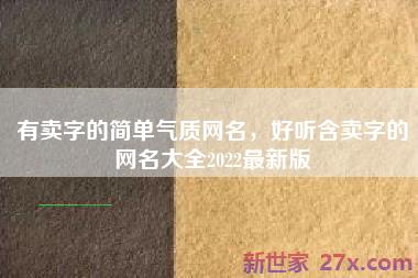 有卖字的简单气质网名，好听含卖字的网名大全2022最新版