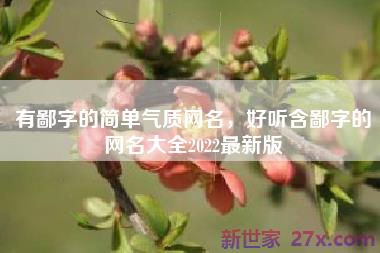 有鄙字的简单气质网名，好听含鄙字的网名大全2022最新版