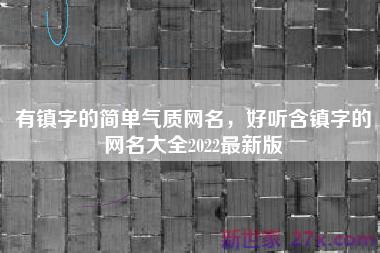 有镇字的简单气质网名，好听含镇字的网名大全2022最新版