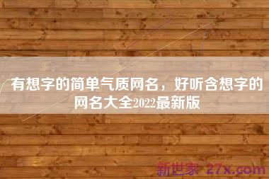 有想字的简单气质网名，好听含想字的网名大全2022最新版