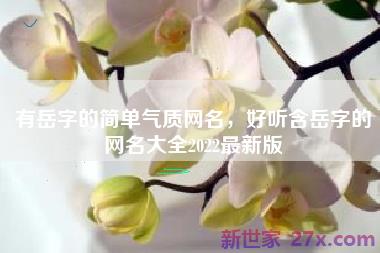 有岳字的简单气质网名，好听含岳字的网名大全2022最新版