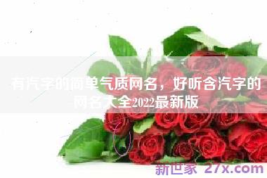 有汽字的简单气质网名，好听含汽字的网名大全2022最新版