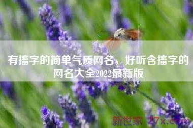 有搐字的简单气质网名，好听含搐字的网名大全2022最新版