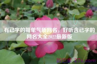 有已字的简单气质网名，好听含已字的网名大全2022最新版