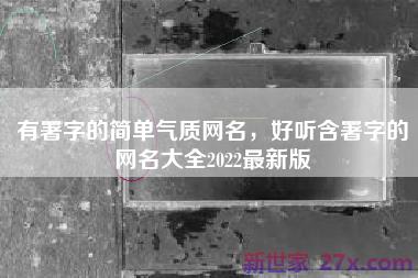 有署字的简单气质网名，好听含署字的网名大全2022最新版