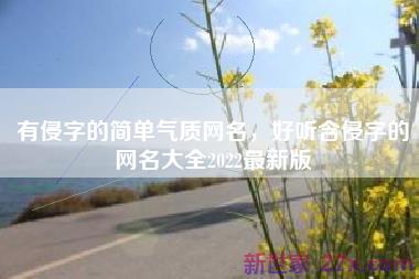 有侵字的简单气质网名，好听含侵字的网名大全2022最新版