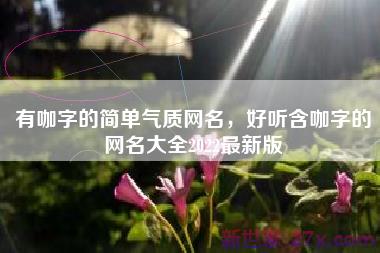 有咖字的简单气质网名，好听含咖字的网名大全2022最新版