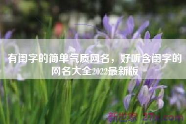 有闺字的简单气质网名，好听含闺字的网名大全2022最新版