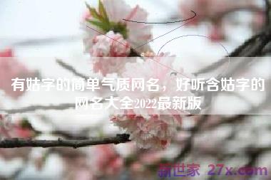 有姑字的简单气质网名，好听含姑字的网名大全2022最新版