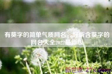 有葵字的简单气质网名，好听含葵字的网名大全2022最新版