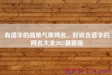 有谱字的简单气质网名，好听含谱字的网名大全2022最新版