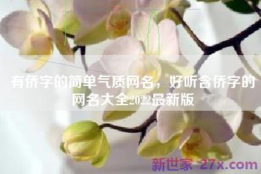 有侨字的简单气质网名，好听含侨字的网名大全2022最新版