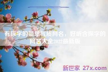 有探字的简单气质网名，好听含探字的网名大全2022最新版