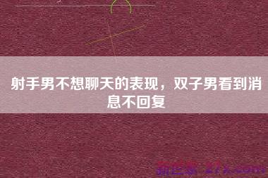 射手男不想聊天的表现，双子男看到消息不回复