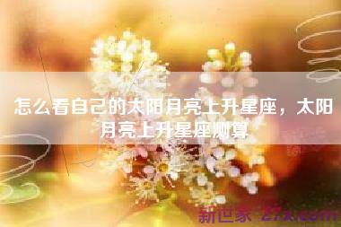 怎么看自己的太阳月亮上升星座，太阳月亮上升星座测算