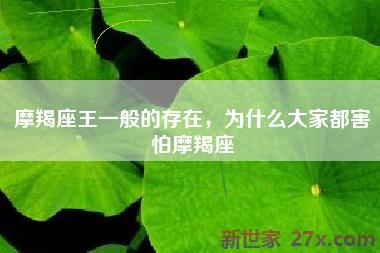 摩羯座王一般的存在，为什么大家都害怕摩羯座