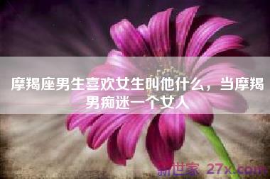 摩羯座男生喜欢女生叫他什么，当摩羯男痴迷一个女人