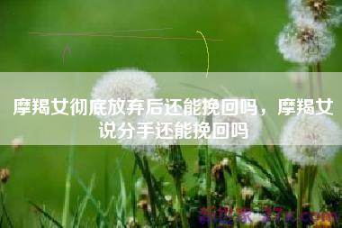 摩羯女彻底放弃后还能挽回吗，摩羯女说分手还能挽回吗