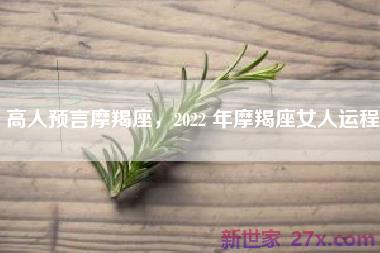 高人预言摩羯座，2022 年摩羯座女人运程