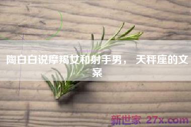 陶白白说摩羯女和射手男， 天秤座的文案