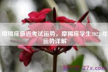 摩羯座最近考试运势，摩羯座学生2022 年运势详解