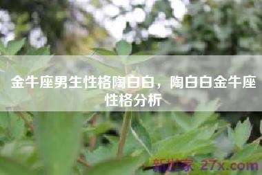 金牛座男生性格陶白白，陶白白金牛座性格分析