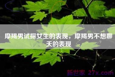 摩羯男试探女生的表现，摩羯男不想聊天的表现