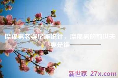 摩羯男老婆星座统计，摩羯男的前世夫妻是谁