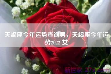 天蝎座今年运势查询男，天蝎座今年运势2022 女