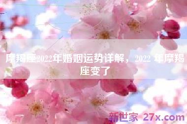 摩羯座2022年婚姻运势详解，2022 年摩羯座变了