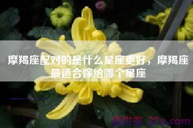 摩羯座配对的是什么星座更好，摩羯座最适合嫁给哪个星座