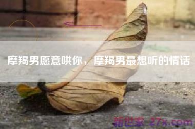 摩羯男愿意哄你，摩羯男最想听的情话