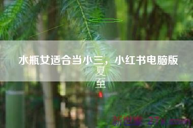 水瓶女适合当小三，小红书电脑版