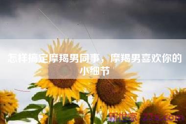 怎样搞定摩羯男同事，摩羯男喜欢你的小细节