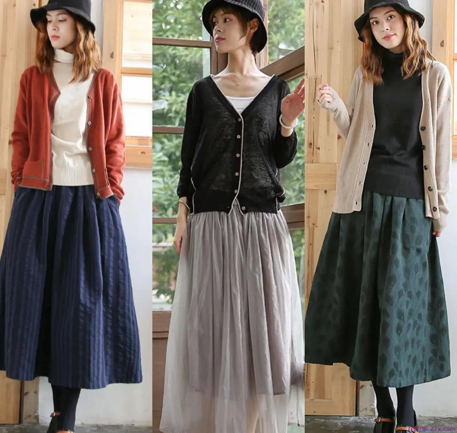 你不必有更多的衣服。秋季流行的轻熟针织衫，两件穿起来真的很美很优雅。